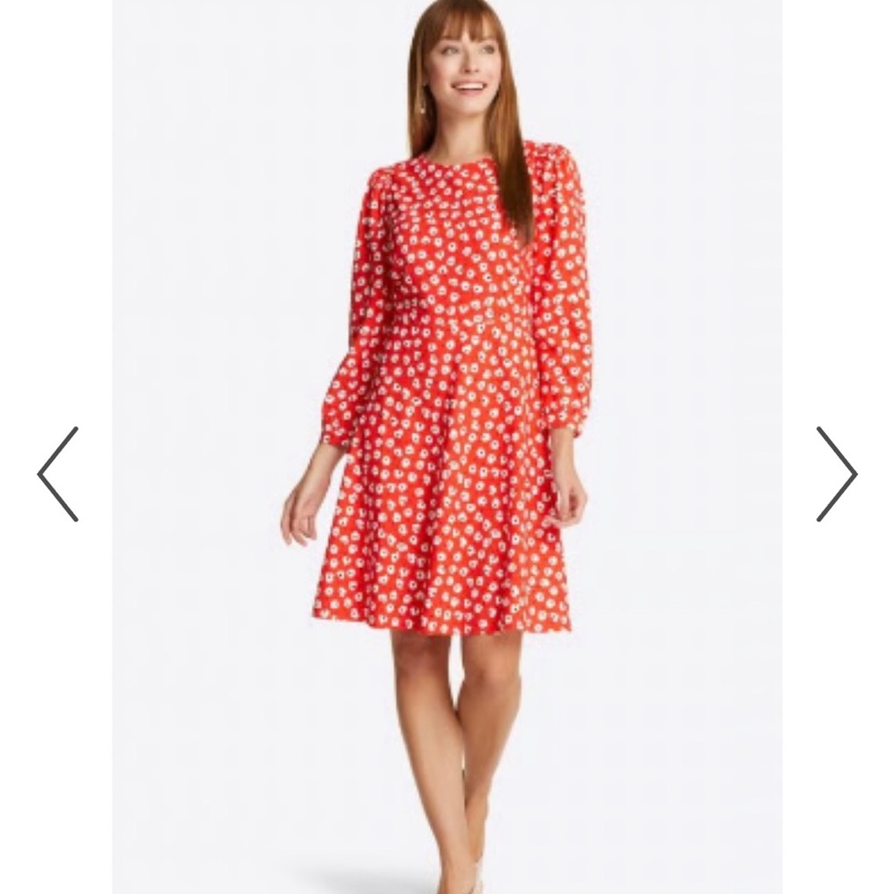 Draper James Fit & Flare Red Poppy Floral Dress Size 2